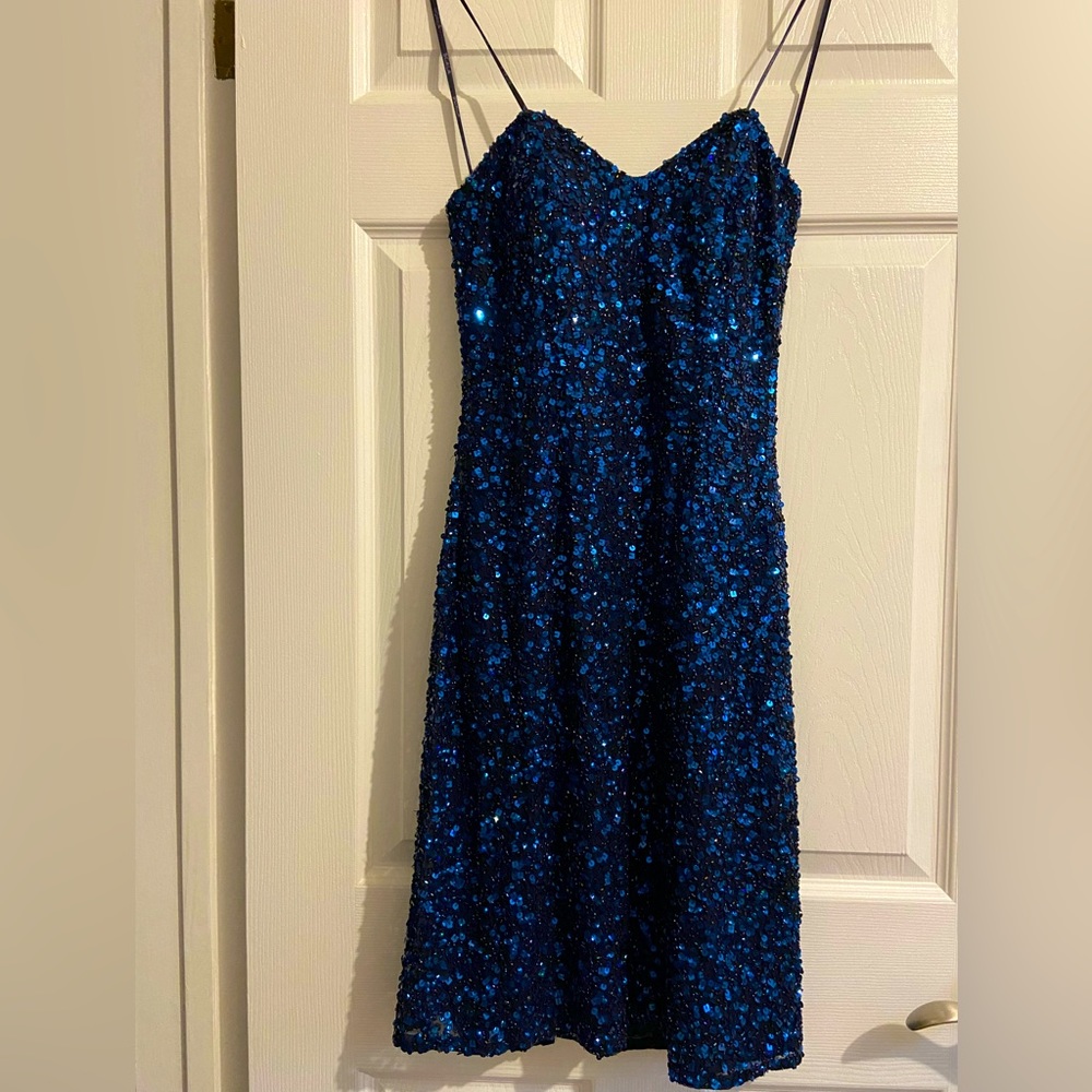Sequin evening dress.